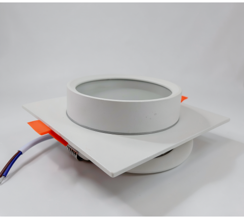 Светильник потолочный встраиваемый, 15W 230V GX53, IP44, белый, квадрат, без лампы 