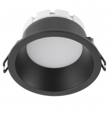 Светильник потолочный встраиваемый  GX53 15W 230V черный круг, без лампы