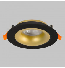 Светильник встраиваемый поворотный GU10 50W Черный/Матовое Золото без лампы 